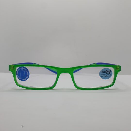 Occhiale da lettura CENTROSTYLE - CON ANTIRIFLESSO LUCE BLU - verde fluo e blu