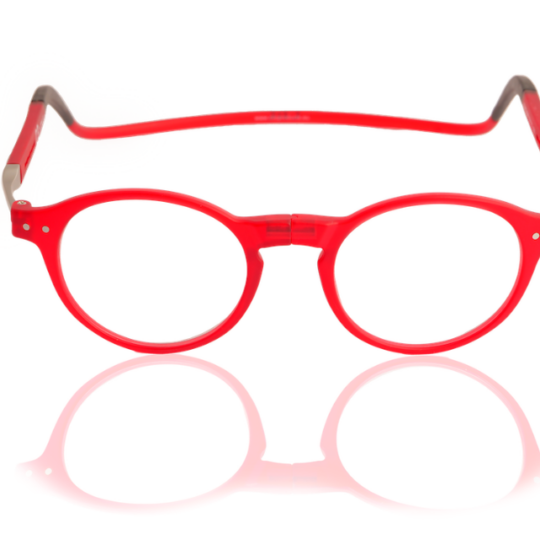 Occhiale da lettura premontato con calamita CLIC FLEX BROOKLYN rosso opaco - VARI POTERI