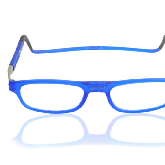 Occhiale da lettura premontato con calamita CLIC FLEX RECTANGULAR blu opaco - VARI POTERI