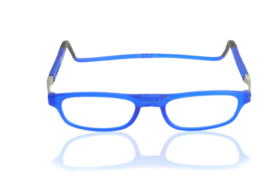 Occhiale da lettura premontato con calamita CLIC FLEX RECTANGULAR blu opaco - VARI POTERI