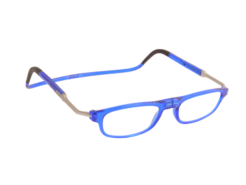 Occhiale da lettura premontato con calamita CLIC FLEX RECTANGULAR XL blu lucido - VARI POTERI - immagine 3