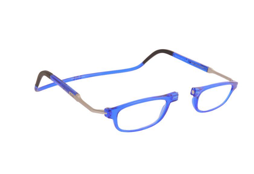 Occhiale da lettura premontato con calamita CLIC FLEX RECTANGULAR XL blu lucido - VARI POTERI - immagine 4