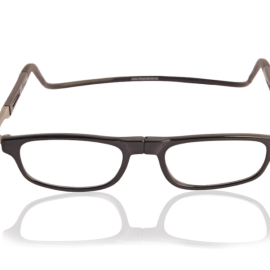 Occhiale da lettura premontato con calamita CLIC FLEX RECTANGULAR XL nero lucido - VARI POTERI