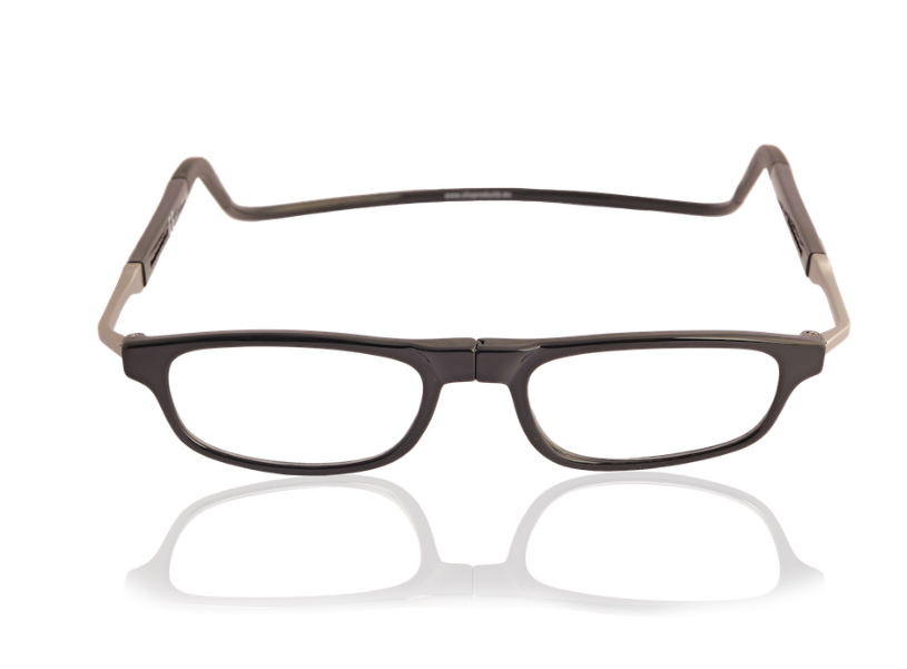 Occhiale da lettura premontato con calamita CLIC FLEX RECTANGULAR XL nero lucido - VARI POTERI
