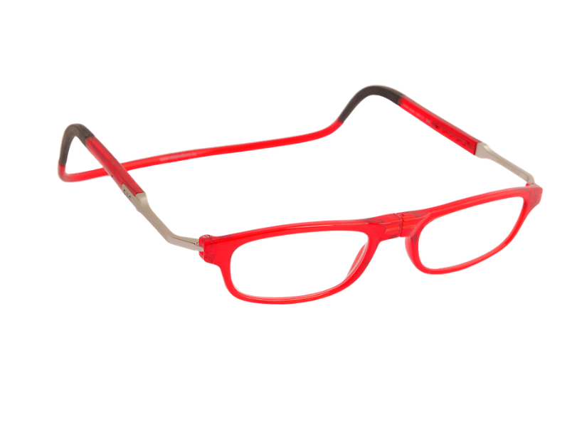 Occhiale da lettura premontato con calamita CLIC FLEX RECTANGULAR XL rosso lucido - VARI POTERI - immagine 3
