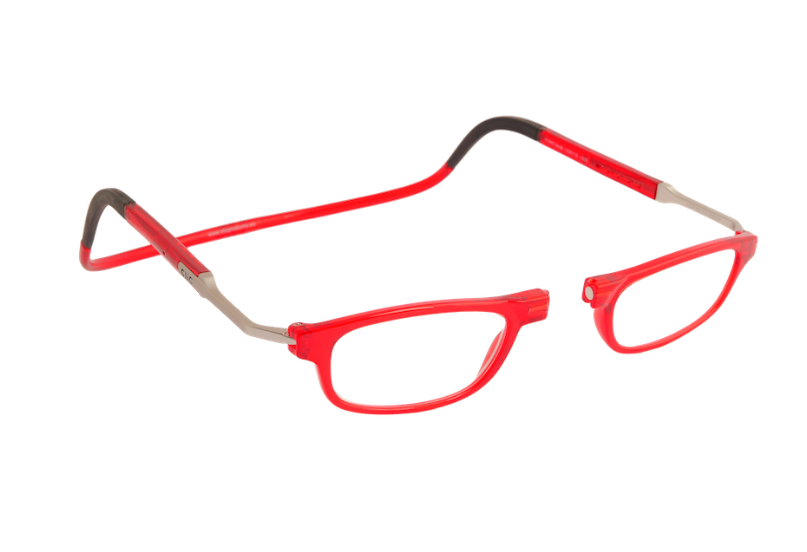 Occhiale da lettura premontato con calamita CLIC FLEX RECTANGULAR XL rosso lucido - VARI POTERI - immagine 4