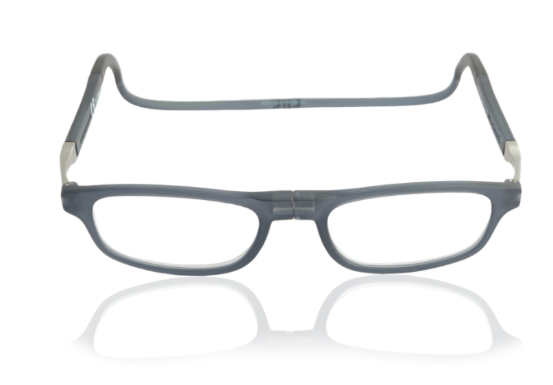 Occhiale da lettura premontato con calamita CLIC FLEX RECTANGULAR grigio opaco - VARI POTERI